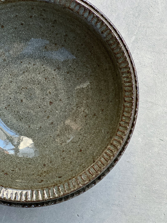Serving Bowl- Carved Rim